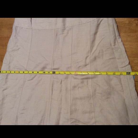 SHERRY TAYLOR Tan Nude SET Ramie Rayon TOP Shirt SKIRT Asymmetric hem size XL - Picture 12 of 12